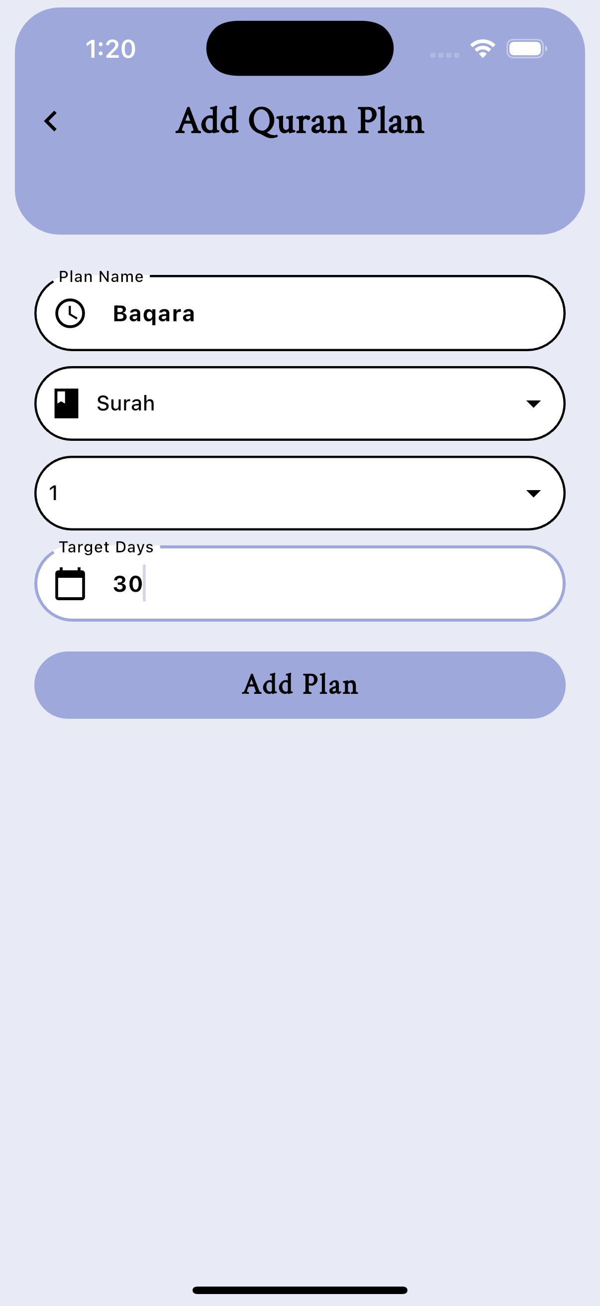 Audio player screen