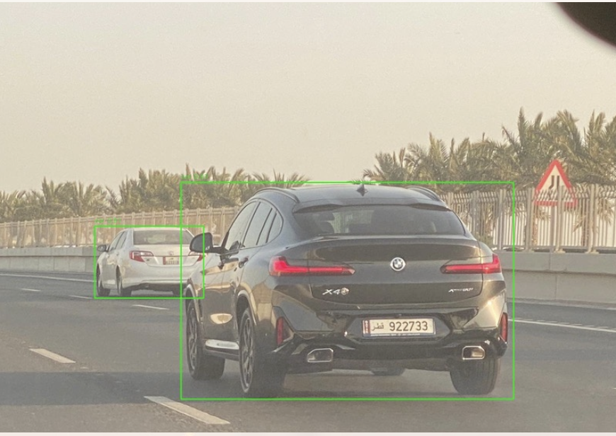 Example of detected vehicle with bounding box
