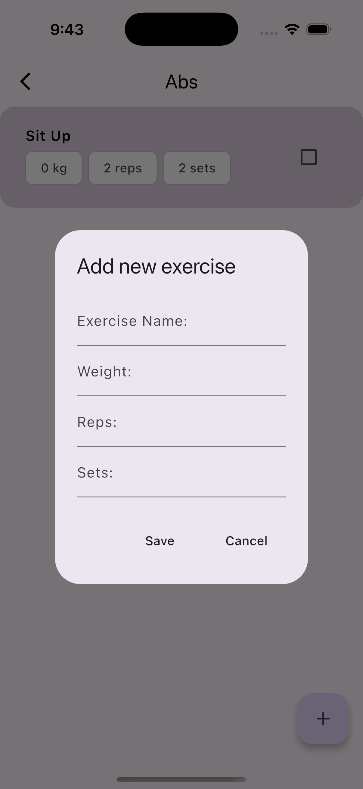 Workout planner