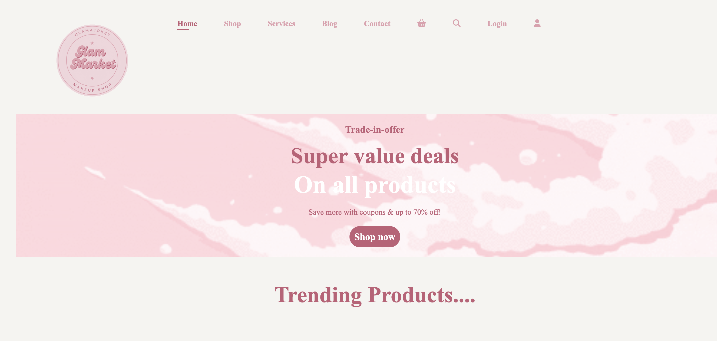 Glam Market homepage