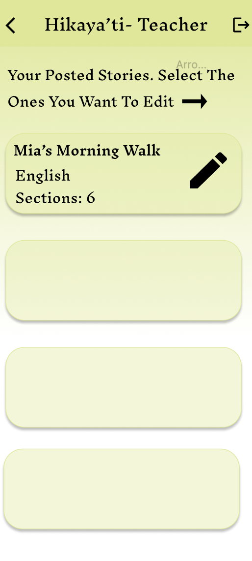 Hikayati edit teacher screen