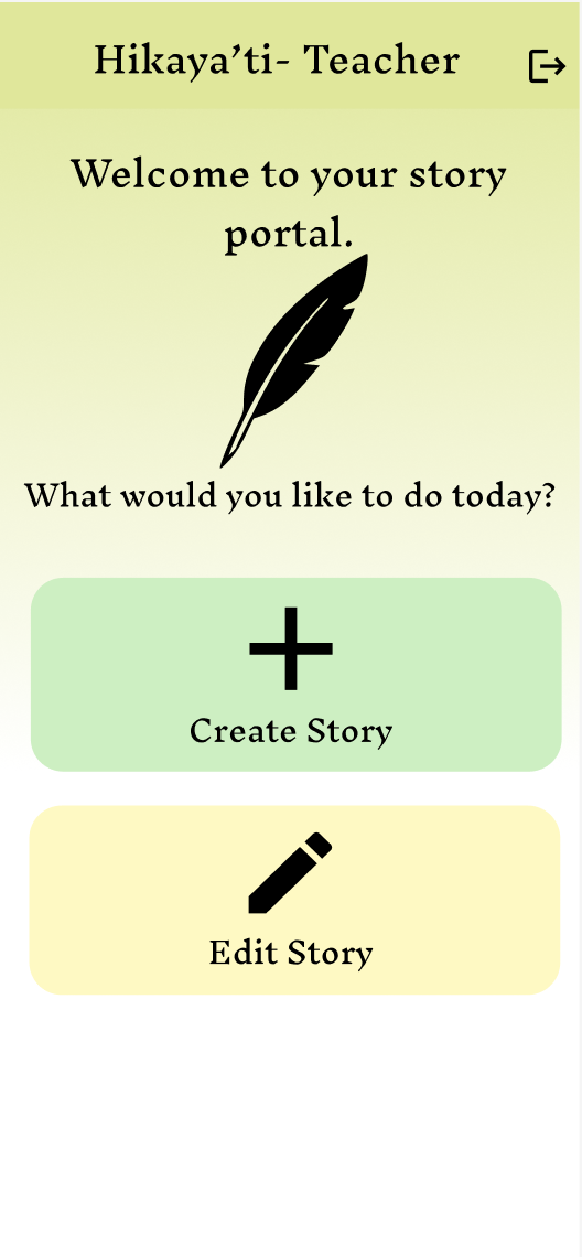 Hikayati teacher page screen