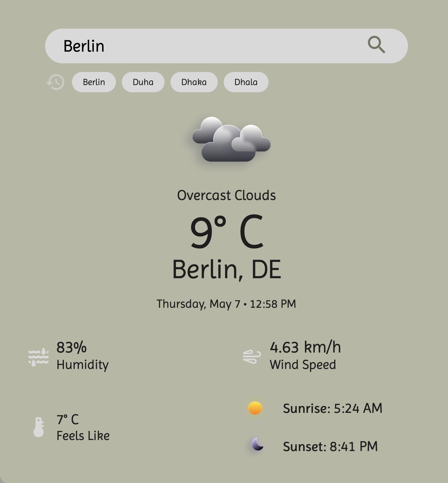 Weather App responsive mobile design